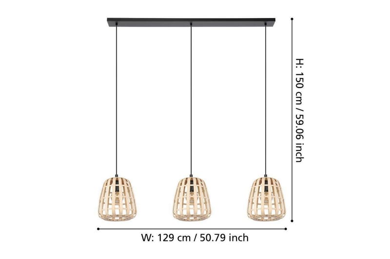 Takpendel Eglo Montezuelo Trä med 3 Lampor - Belysning & el - Inomhusbelysning & lampor - Taklampa & takbelysning - Pendellampor & hänglampor