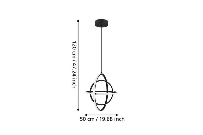 Takpendel Eglo Retornio Svart/Vit 50 cm - 50 cm - Belysning & el - Inomhusbelysning & lampor - Taklampa & takbelysning - Pendellampor & hänglampor