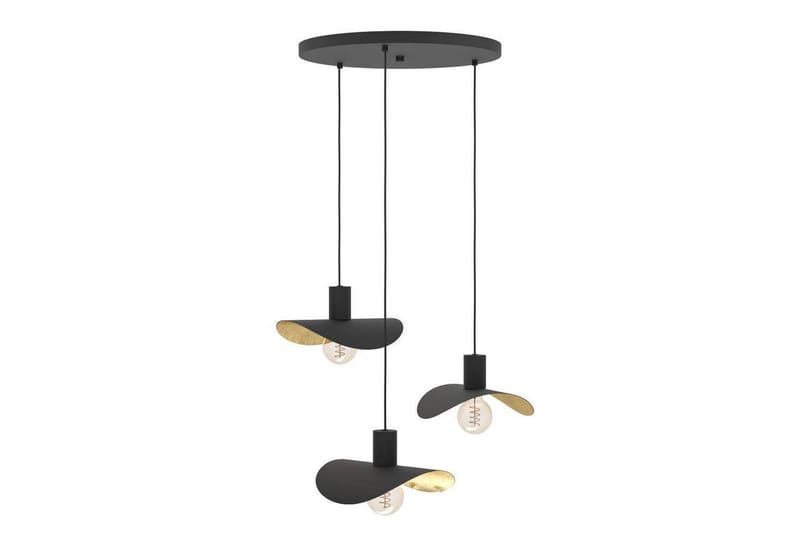 Takpendel Eglo Saceda Svart/Guld Rondell med 3 Lampor - Belysning & el - Inomhusbelysning & lampor - Taklampa & takbelysning - Pendellampor & hänglampor