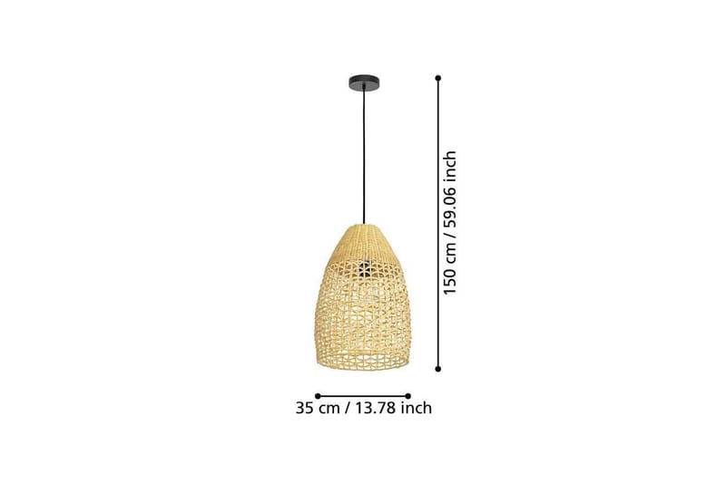 Takpendel Eglo Sambucona Trä/Svart 35 cm - 35 cm - Belysning & el - Inomhusbelysning & lampor - Taklampa & takbelysning - Pendellampor & hänglampor