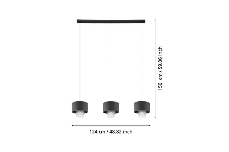 Takpendel Eglo Sapuara Svart Kristall med 3 Lampor - Belysning & el - Inomhusbelysning & lampor - Taklampa & takbelysning - Pendellampor & hänglampor