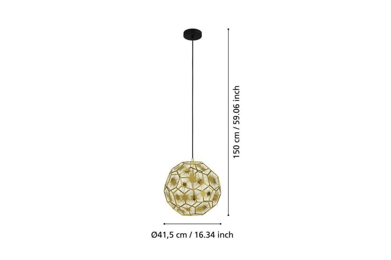 Takpendel Eglo Skoura Rund Mässing 41 cm - 41 cm - Belysning & el - Inomhusbelysning & lampor - Taklampa & takbelysning - Pendellampor & hänglampor