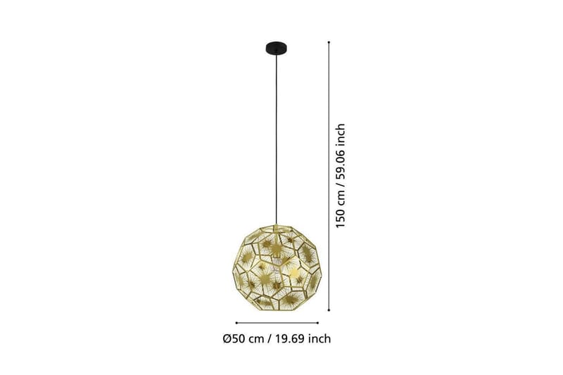 Takpendel Eglo Skoura Rund Mässing 50 cm - 50 cm - Belysning & el - Inomhusbelysning & lampor - Taklampa & takbelysning - Pendellampor & hänglampor