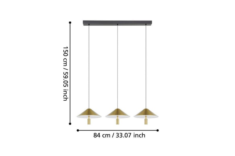 Takpendel Eglo Paraguay Mässing med 3 Lampor - Belysning & el - Inomhusbelysning & lampor - Taklampa & takbelysning - Pendellampor & hänglampor