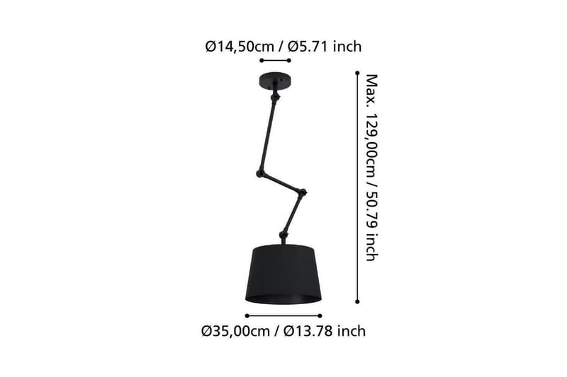 Takpendel Eglo Pistunio Svart - Svart - Belysning & el - Inomhusbelysning & lampor - Taklampa & takbelysning - Pendellampor & hänglampor