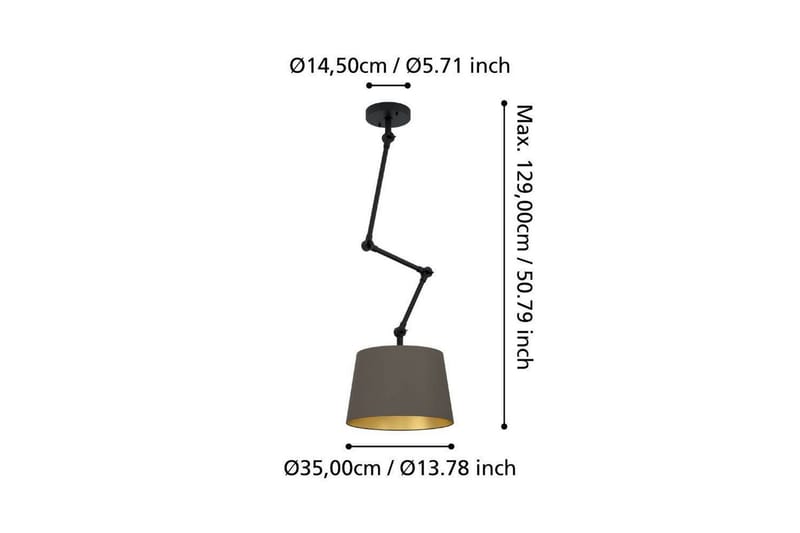 Takpendel Eglo Pistunio Cappuccino/Mässing/Svart - Cappuccino/Mässing/Svart - Belysning & el - Inomhusbelysning & lampor - Taklampa & takbelysning - Pendellampor & hänglampor