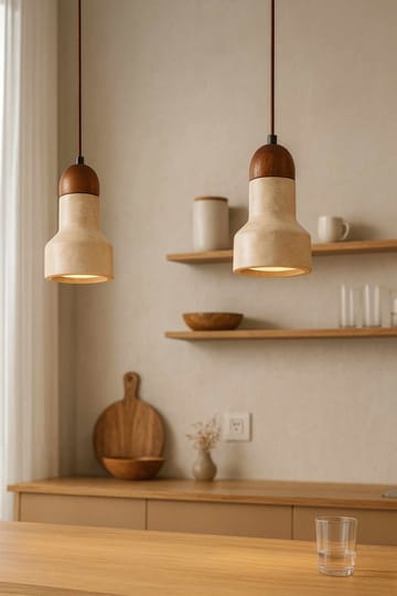 Talvenn Pendellampa - Beige Och Valnöt - Belysning & el - Inomhusbelysning & lampor - Taklampa & takbelysning - Pendellampor & hänglampor