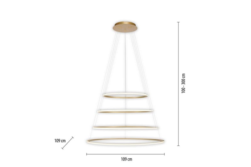 Tessara Paul Neuhaus Taklampa - Brass - Belysning & el - Inomhusbelysning & lampor - Taklampa & takbelysning - Pendellampor & hänglampor
