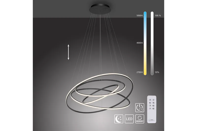 Tessara Paul Neuhaus Taklampa - Anthracite Grey - Belysning & el - Inomhusbelysning & lampor - Taklampa & takbelysning - Pendellampor & hänglampor