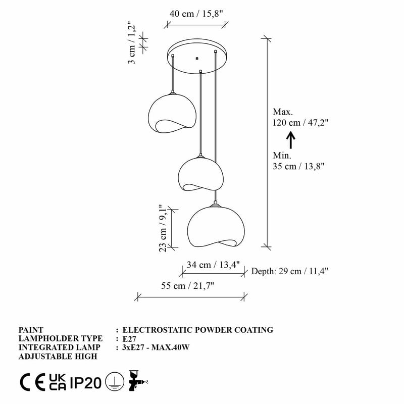 Vyrel Pendellampa - Vit - Belysning & el - Inomhusbelysning & lampor - Taklampa & takbelysning - Kristallkrona & takkrona