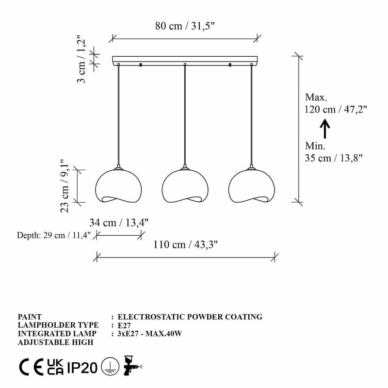 Vyrel Pendellampa - Vit - Belysning & el - Inomhusbelysning & lampor - Taklampa & takbelysning - Kristallkrona & takkrona
