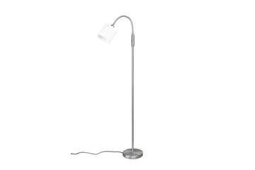 Tommy Golvlampa 1L E14 borstad stål/ vit - Borstad stål/Vit - Belysning & el - Inomhusbelysning & lampor - Sovrumslampa