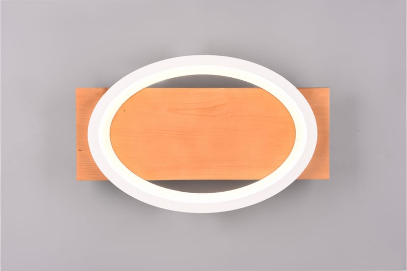 Barca LED-Vägglampa 1-dels Matt vit/Trä - Vit - Belysning & el - Inomhusbelysning & lampor - Vägglampa