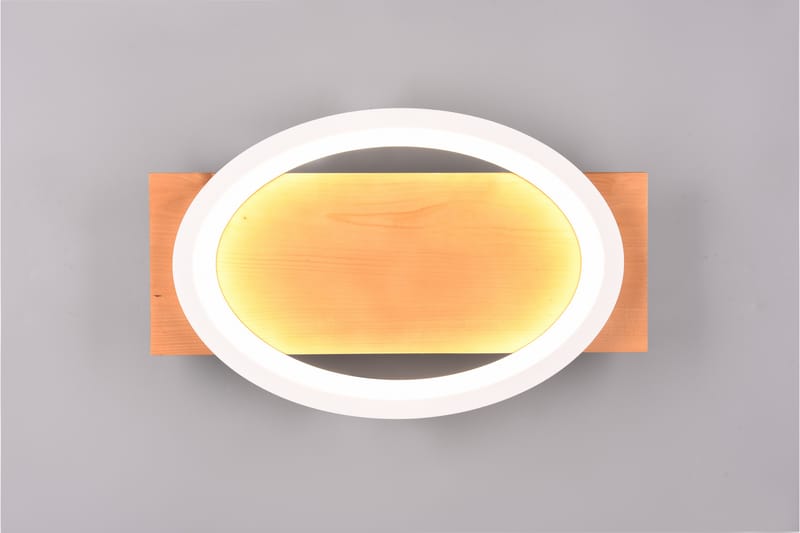 Barca LED-Vägglampa 1-dels Matt vit/Trä - Vit - Belysning & el - Inomhusbelysning & lampor - Vägglampa