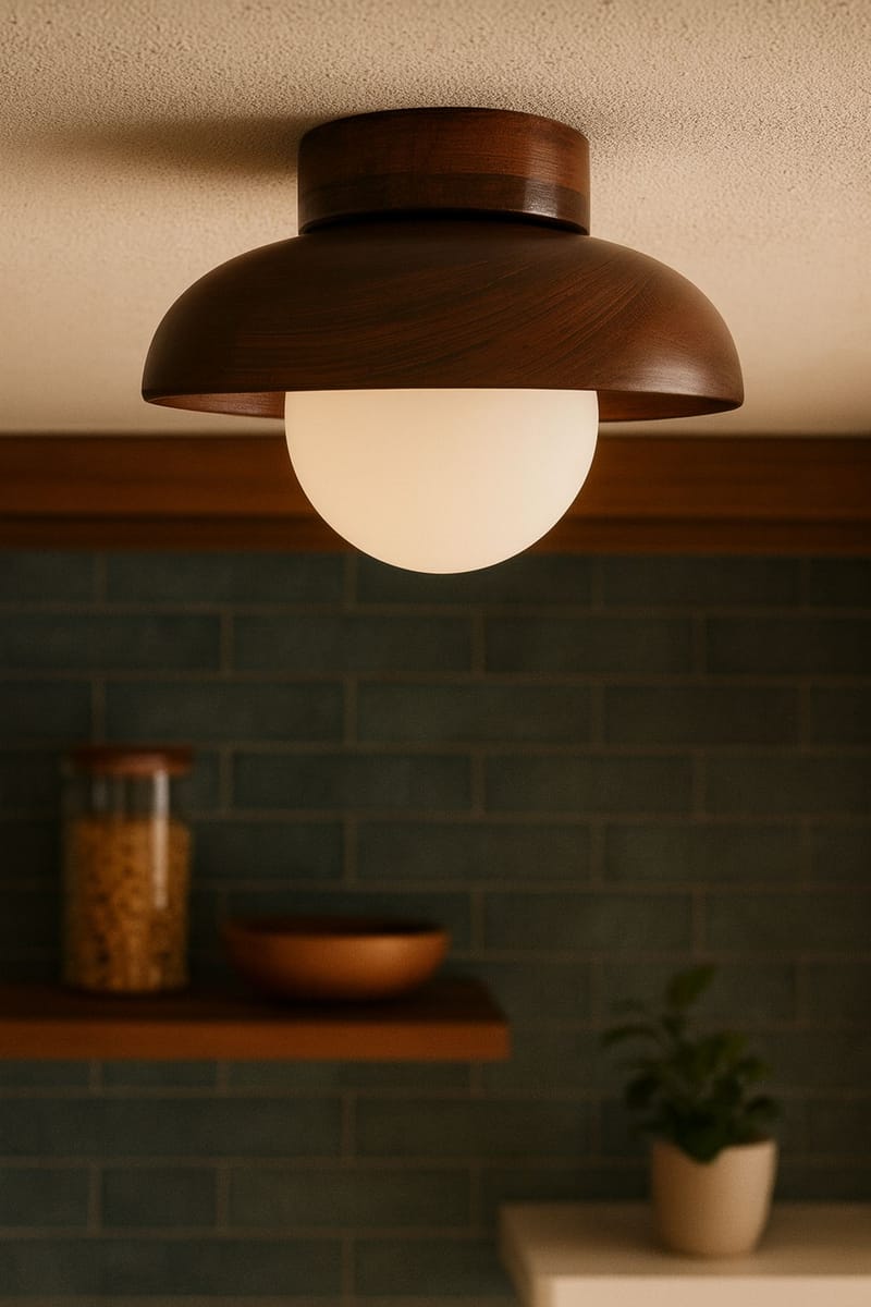 Beylin Vägglampa 24 cm Rund - Valnöt Vit - Belysning & el - Inomhusbelysning & lampor - Vägglampa