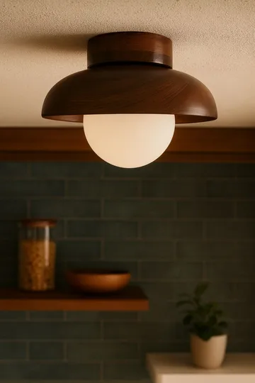 Beylin Vägglampa 24 cm Rund - Valnöt Vit - Belysning & el - Inomhusbelysning & lampor - Vägglampa
