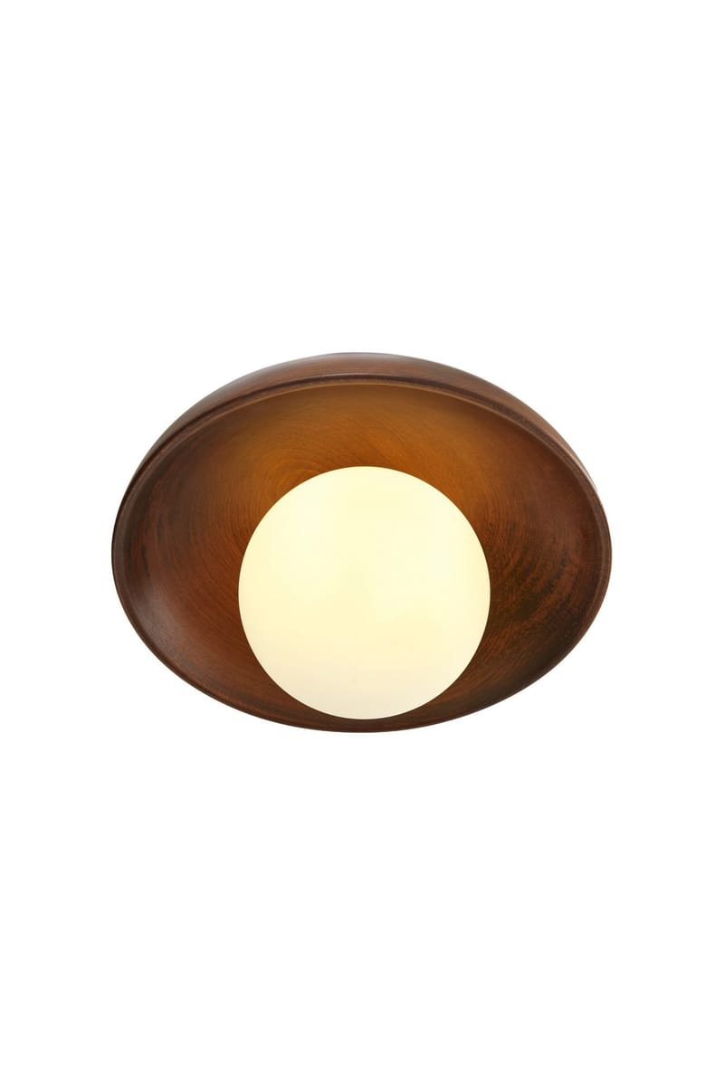 Beylin Vägglampa 24 cm Rund - Valnöt Vit - Belysning & el - Inomhusbelysning & lampor - Vägglampa