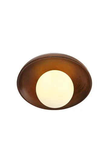 Beylin Vägglampa 24 cm Rund - Valnöt Vit - Belysning & el - Inomhusbelysning & lampor - Vägglampa