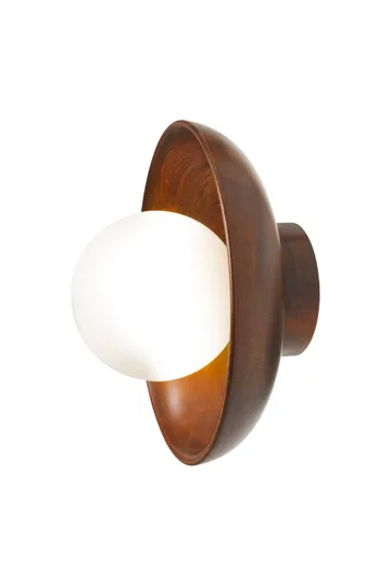 Beylin Vägglampa 24 cm Rund - Valnöt Vit - Belysning & el - Inomhusbelysning & lampor - Vägglampa