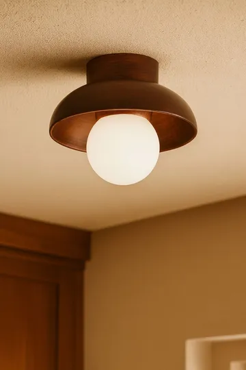 Beylin Vägglampa 24 cm Rund - Valnöt Vit - Belysning & el - Inomhusbelysning & lampor - Vägglampa