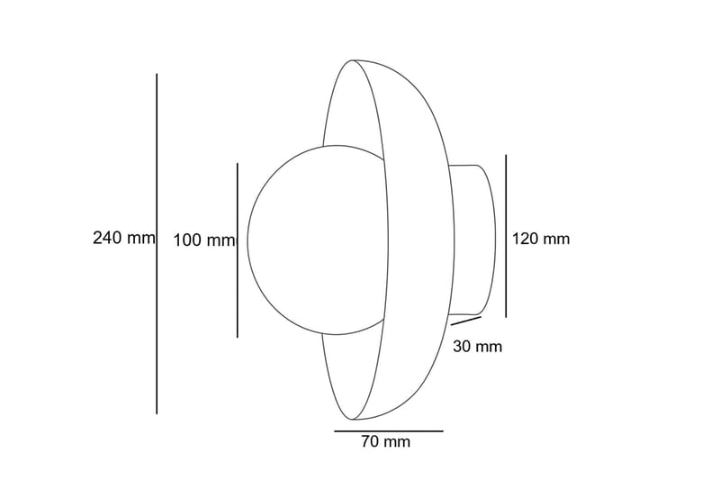 Beylin Vägglampa 24 cm Rund - Valnöt Vit - Belysning & el - Inomhusbelysning & lampor - Vägglampa