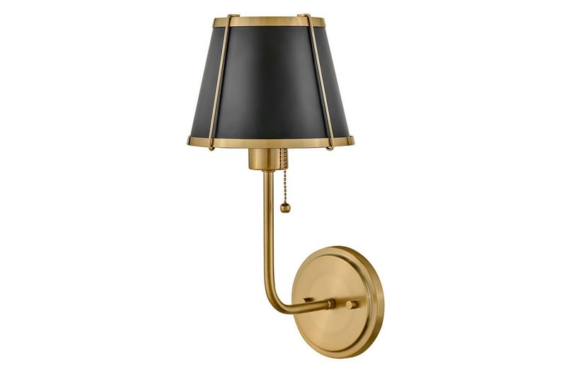 Clarke Hinkley Vägglampa, Brass||Black