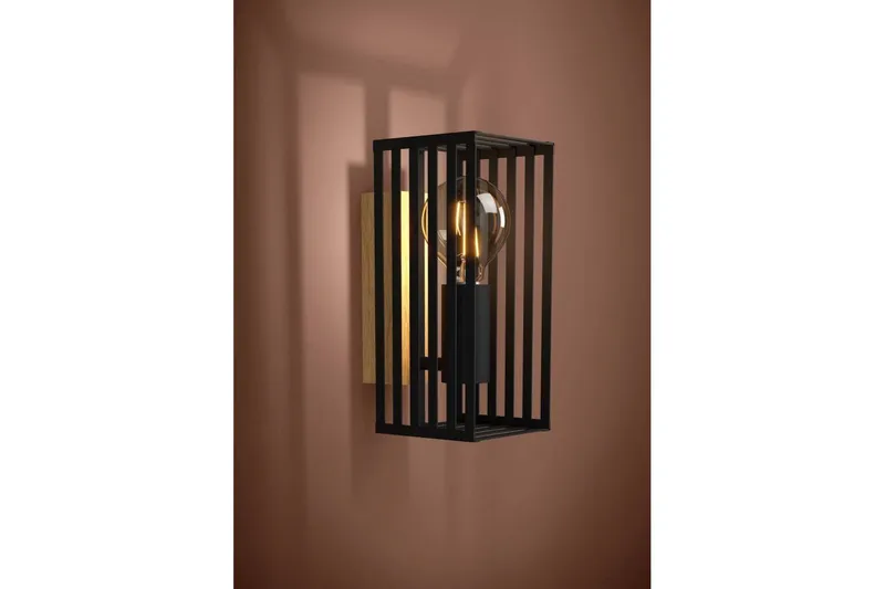 Vägglampa Eglo Cidraz Svart/Trä - Belysning & el - Inomhusbelysning & lampor - Vägglampa