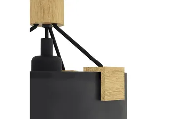 Vägglampa Eglo Potosi Svart/Trä - Belysning & el - Inomhusbelysning & lampor - Sovrumslampa