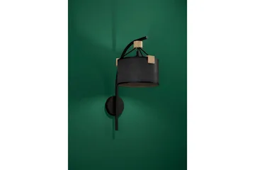 Vägglampa Eglo Potosi Svart/Trä - Belysning & el - Inomhusbelysning & lampor - Sovrumslampa