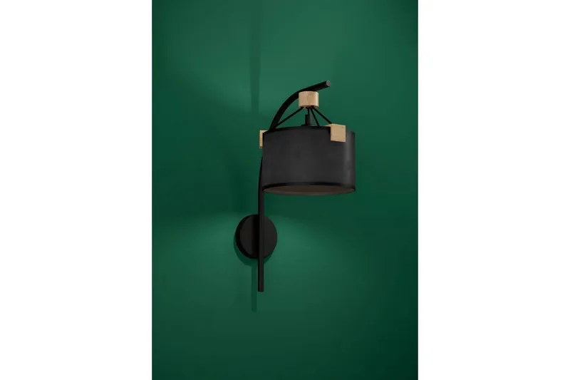Vägglampa Eglo Potosi Svart/Trä - Belysning & el - Inomhusbelysning & lampor - Vägglampa