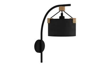 Vägglampa Eglo Potosi Svart/Trä - Belysning & el - Inomhusbelysning & lampor - Sovrumslampa