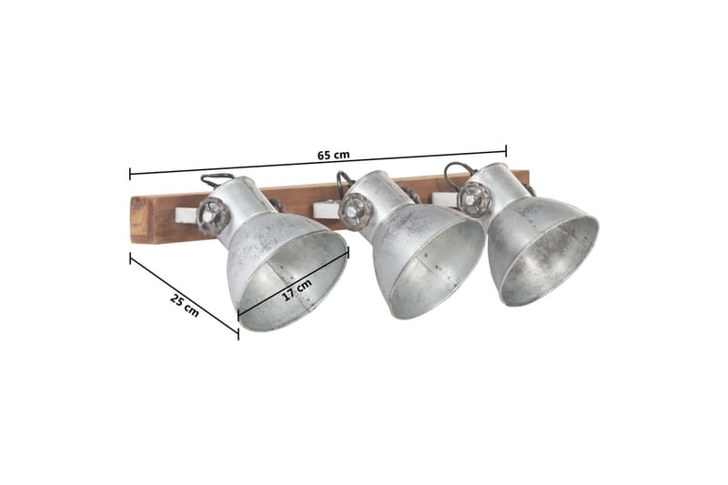 Industriell vägglampa silver 65x25 cm E27 - Silver - Belysning & el - Inomhusbelysning & lampor - Vägglampa