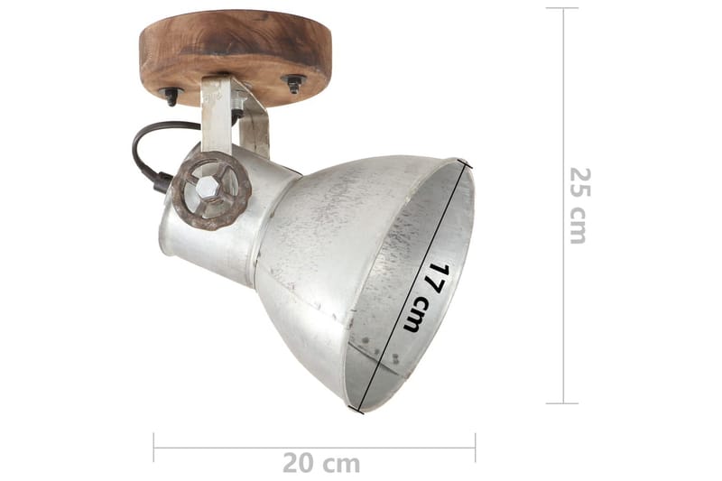 Industriell vägglampa/taklampa 2 st silver 20x25 cm E27 - Silver - Sänglampa vägg - Sovrumslampa - Vägglampa - Väggarmatur