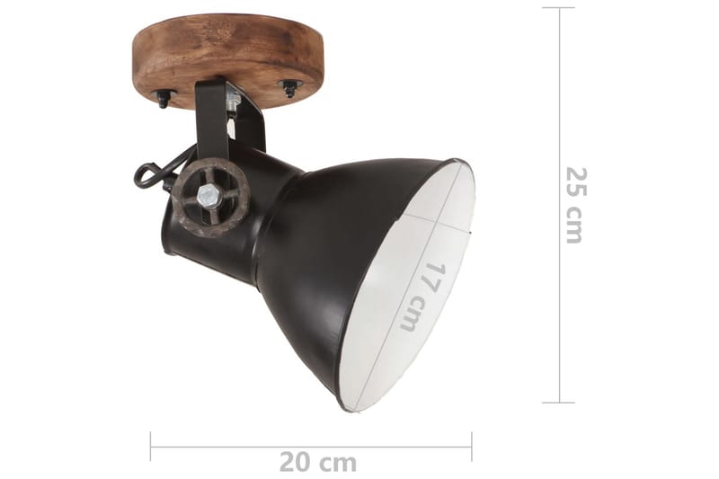 Industriell vägglampa/taklampa 2 st svart 20x25 cm E27 - be Basic - Sänglampa vägg - Sovrumslampa - Vägglampa - Väggarmatur