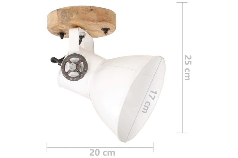 Industriell vägglampa/taklampa 2 st vit 20x25 cm E27 - Vit - Sänglampa vägg - Sovrumslampa - Vägglampa - Väggarmatur