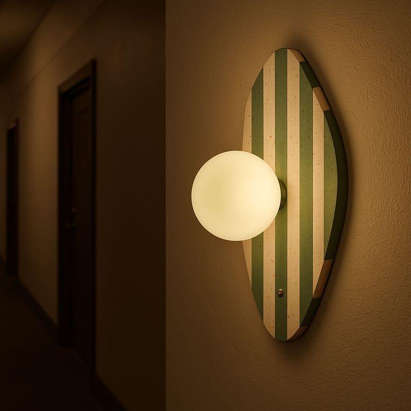 Javoren Vägglampa 10 cm - Beige Vit Grön - Belysning & el - Inomhusbelysning & lampor - Vägglampa