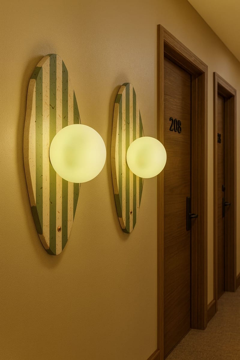 Javoren Vägglampa 10 cm - Beige Vit Grön - Belysning & el - Inomhusbelysning & lampor - Vägglampa
