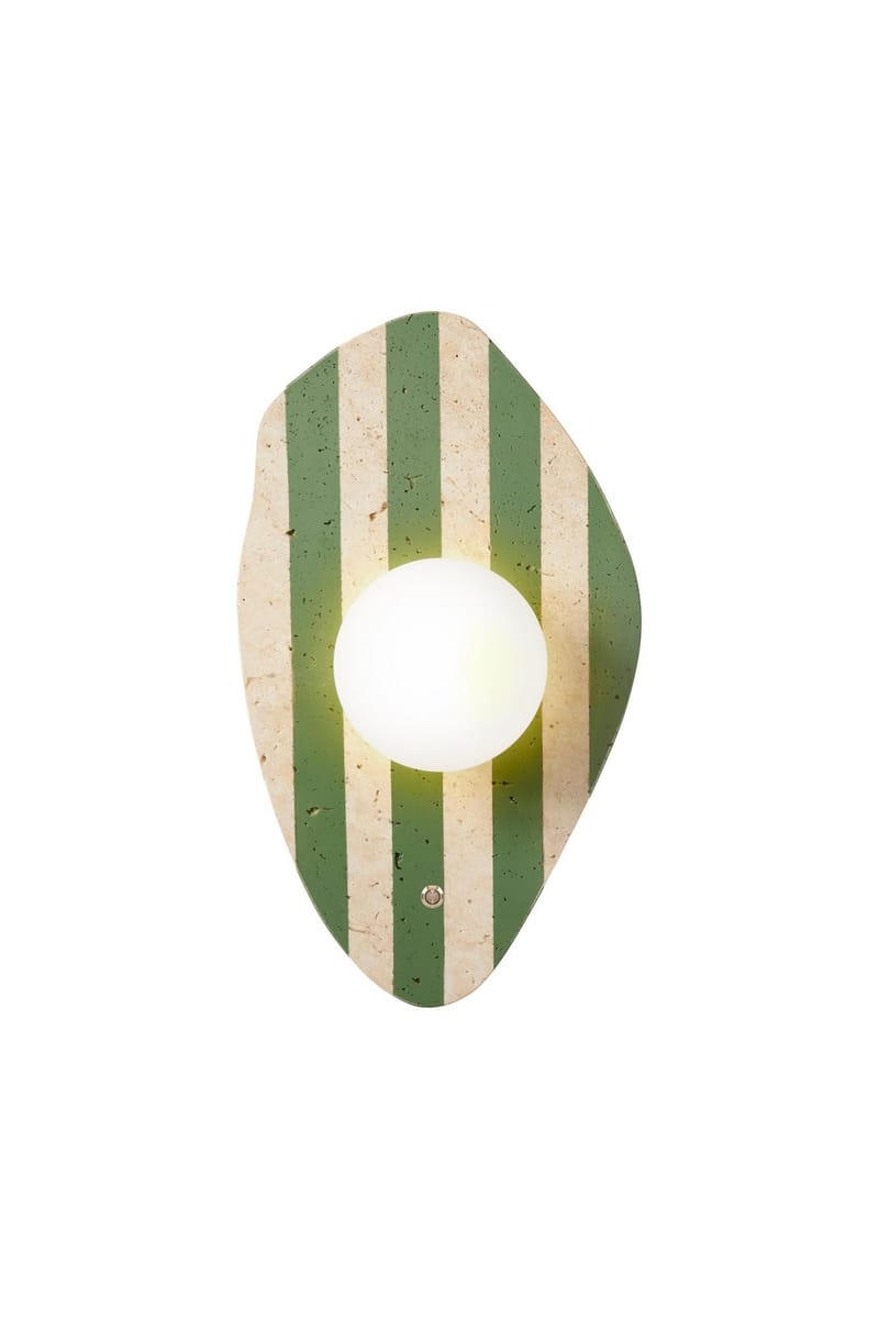 Javoren Vägglampa 10 cm, Beige Vit Grön