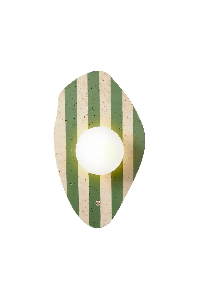 Javoren Vägglampa 10 cm, Beige Vit Grön