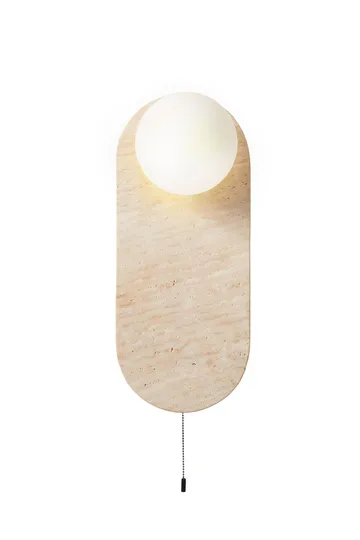 Kummer Vägglampa 10 cm Oval - Beige Och Vit - Belysning & el - Inomhusbelysning & lampor - Vägglampa