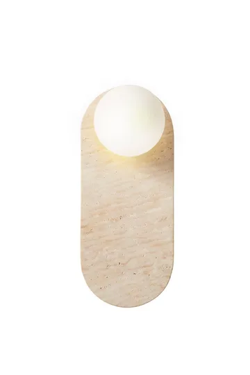 Kummer Vägglampa 10 cm Oval - Beige Och Vit - Belysning & el - Inomhusbelysning & lampor - Vägglampa