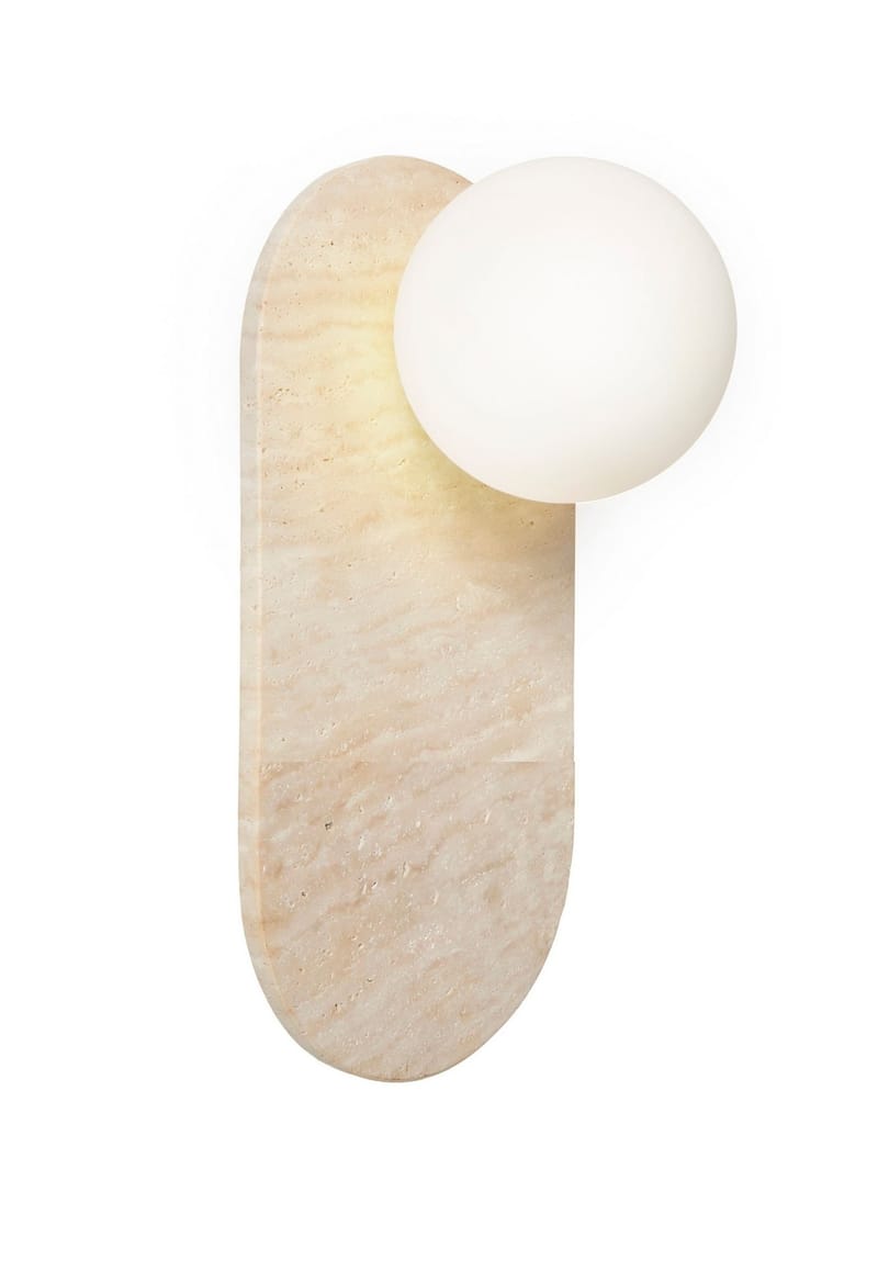 Kummer Vägglampa 10 cm Oval - Beige Och Vit - Belysning & el - Inomhusbelysning & lampor - Vägglampa