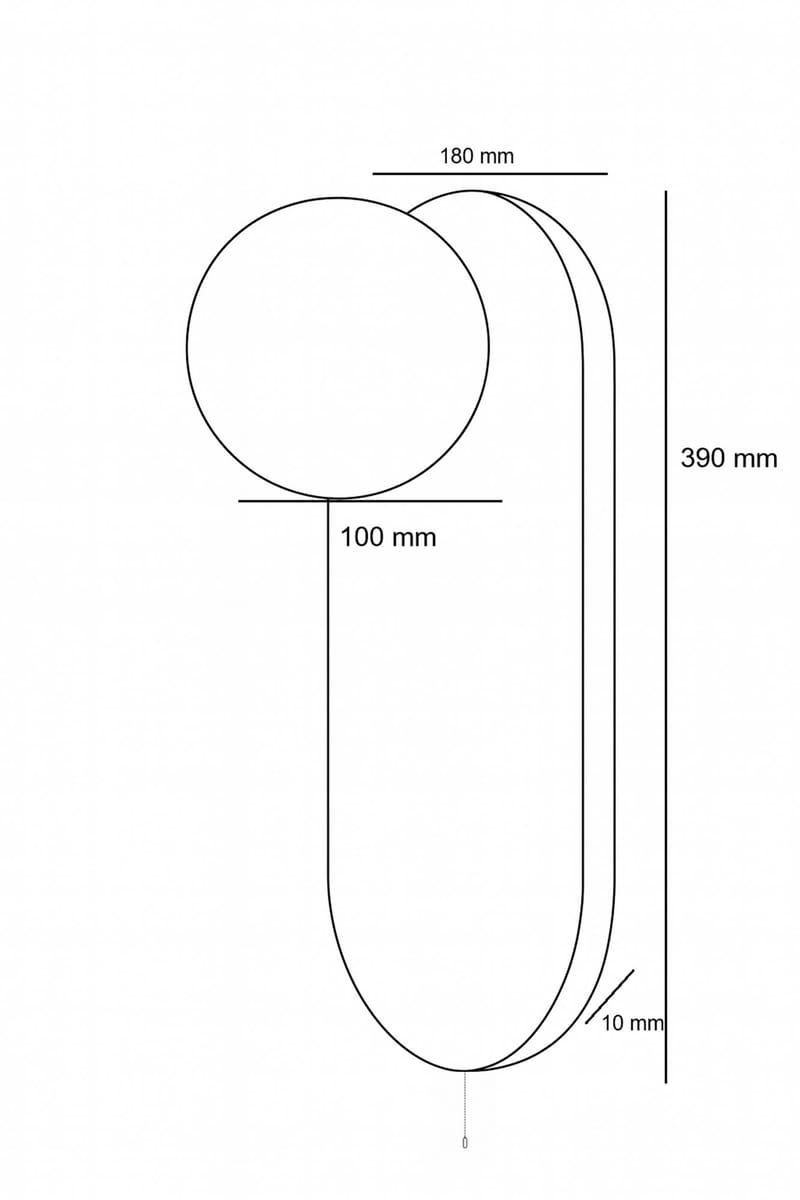 Kummer Vägglampa 10 cm Oval - Beige Och Vit - Belysning & el - Inomhusbelysning & lampor - Vägglampa