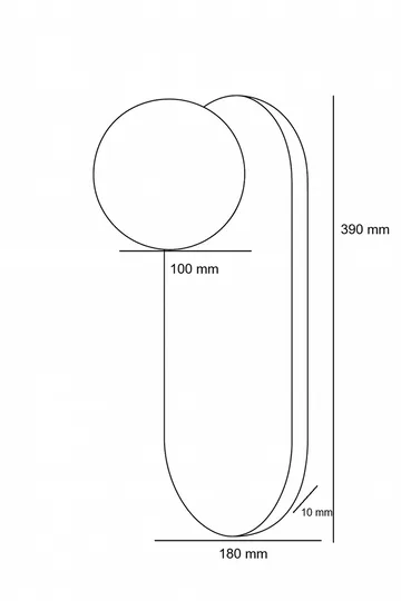 Kummer Vägglampa 10 cm Oval - Beige Och Vit - Belysning & el - Inomhusbelysning & lampor - Vägglampa