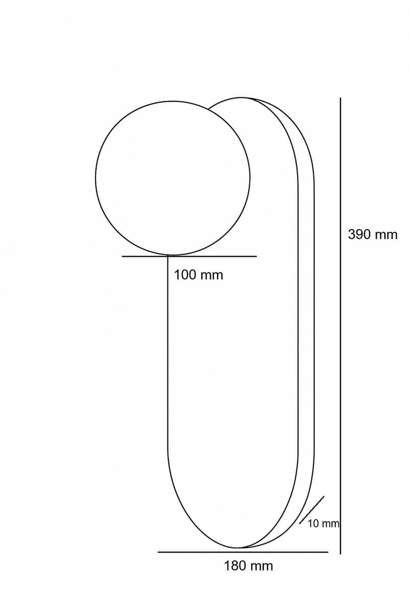 Kummer Vägglampa 10 cm Oval - Beige Och Vit - Belysning & el - Inomhusbelysning & lampor - Vägglampa
