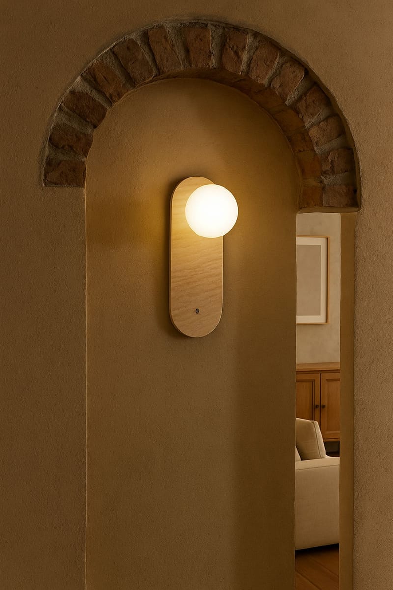 Kummer Vägglampa 10 cm Oval - Sliten Beige Vit - Belysning & el - Inomhusbelysning & lampor - Vägglampa