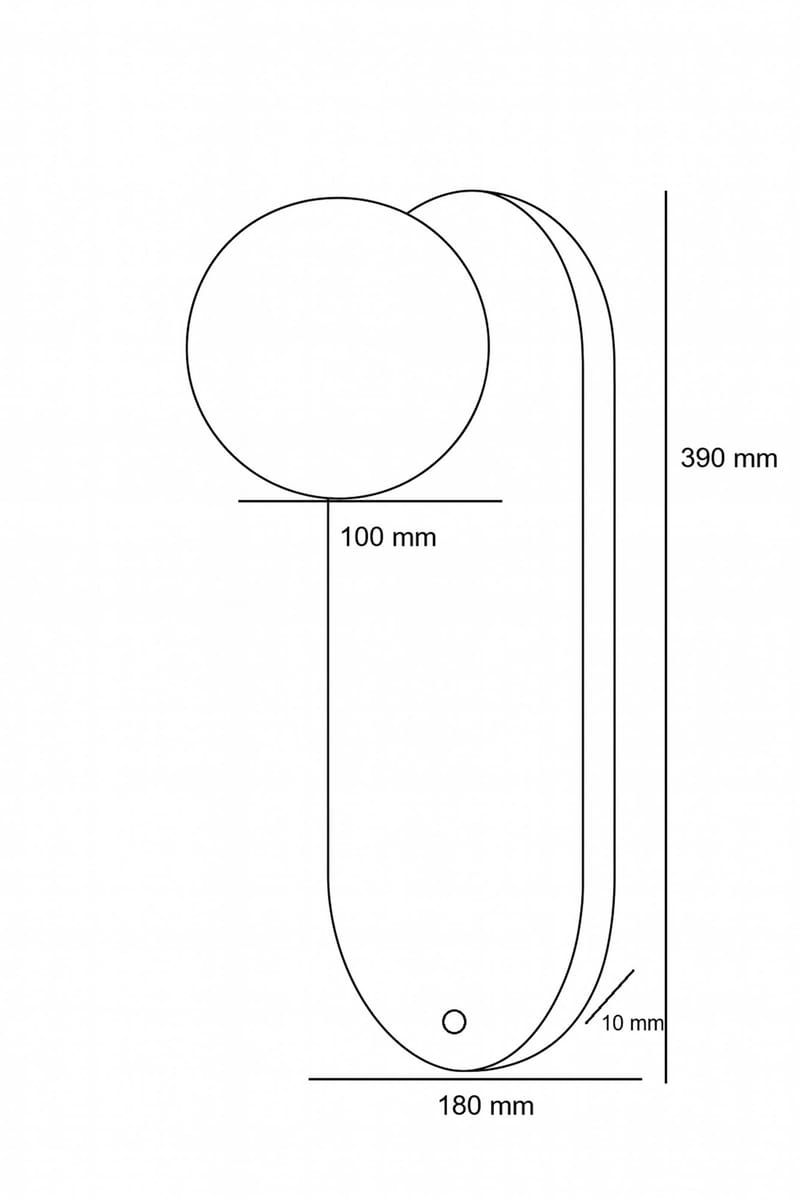 Kummer Vägglampa 10 cm Oval - Sliten Beige Vit - Belysning & el - Inomhusbelysning & lampor - Vägglampa