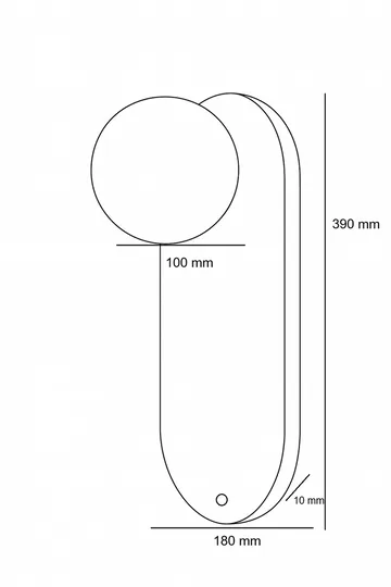 Kummer Vägglampa 10 cm Oval - Sliten Beige Vit - Belysning & el - Inomhusbelysning & lampor - Vägglampa