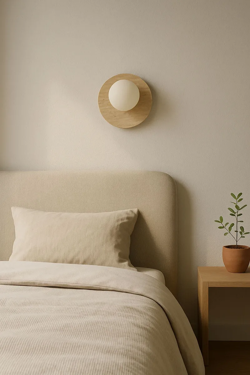 Kummer Vägglampa 10 cm Rund - Beige Och Vit - Belysning & el - Inomhusbelysning & lampor - Vägglampa