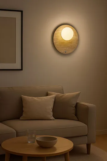 Kummer Vägglampa 10 cm Rund - Beige Och Vit - Belysning & el - Inomhusbelysning & lampor - Vägglampa